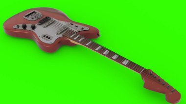 yeşil arkaplan ile gitar