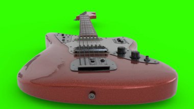 yeşil arkaplan ile gitar