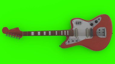 yeşil arkaplan ile gitar