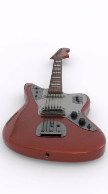 Beyaz arka plan ile gitar