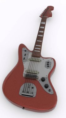 Beyaz arka plan ile gitar