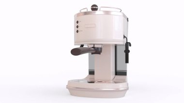 Beyaz arka planlı modern kahve makinesi
