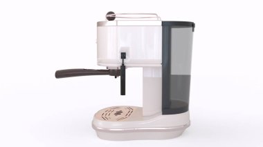 Beyaz arka planlı modern kahve makinesi