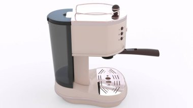 Beyaz arka planlı modern kahve makinesi