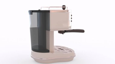 Beyaz arka planlı modern kahve makinesi
