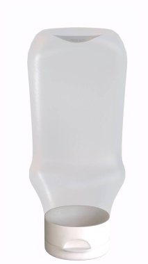 Beyaz arka planı olan plastik şişeler.