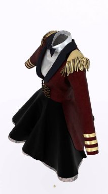 Beyaz arkaplanı olan sirk şefi elbisesi