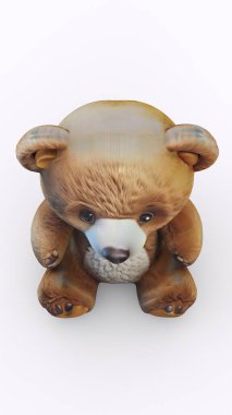 Beyaz arka planı olan bir oyuncak panda.