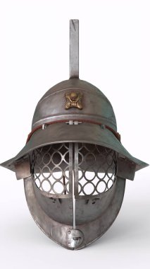 Murmillo gladyatör kaskı beyaz arkaplan