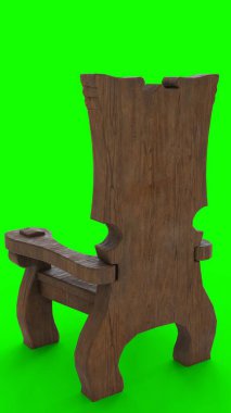 Ahşap taht yeşil arka plan