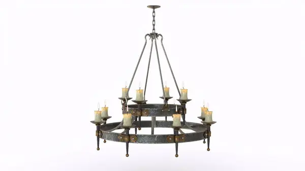 Beyaz arka planlı ortaçağ avizesi