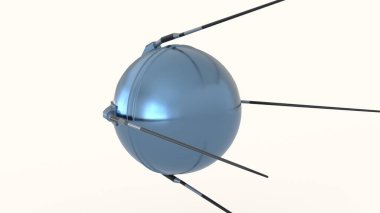 Beyaz arkaplanı olan yapay uydu