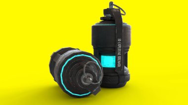 sarı arka planlı patlayıcı el bombası