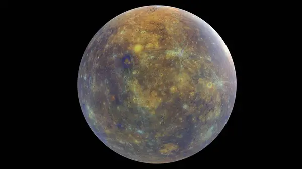 Siyah arkaplanlı cıva gezegen