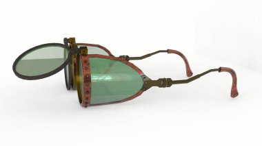 Steampunk gözlükleri beyaz arkaplanlı