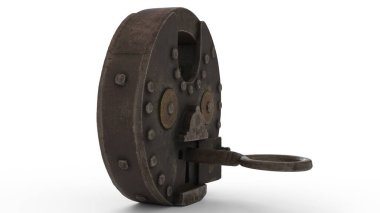 kombinasyon asma kilit beyaz arkaplan