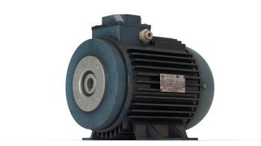 Beyaz arkaplanı olan elektrik motoru