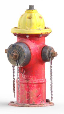 Beyaz arka plan ile yangın musluğu