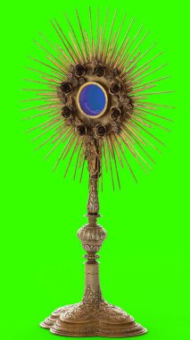 Yeşil arkaplan ile monstrance