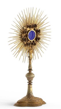 Beyaz arkaplan ile monstrance