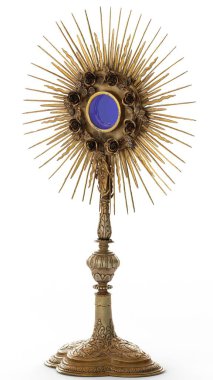 Beyaz arkaplan ile monstrance