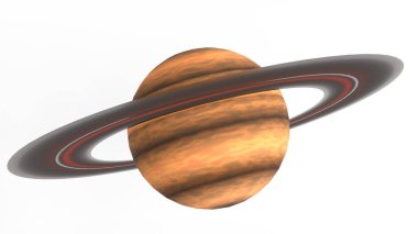 Halkalı gaz devi gezegen beyaz arkaplan