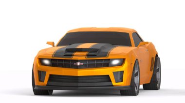 Beyaz arka planı olan Robot ve Robot Araba