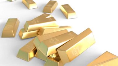 Altın tuğla dağılımı 4K video görüntüleri.