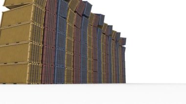 Beyaz arkaplan ile Intermodal konteyner düşüşü