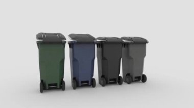 Plastik çöp kutusu açılıp kapanıyor