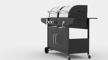 Beyaz arka planlı barbekü ızgarası