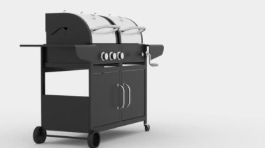 Beyaz arka plan Barbekü Izgara