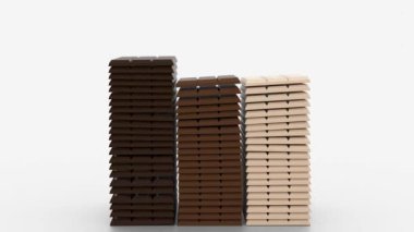 Çikolatalar beyaz arkaplana düşer