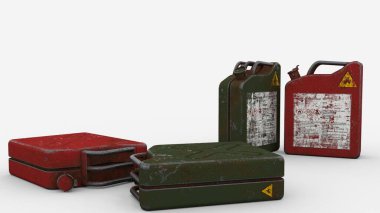 Beyaz arkaplanda yanıcı yağ kutusu