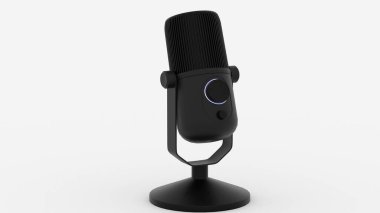 Beyaz arkaplanda mikrofon