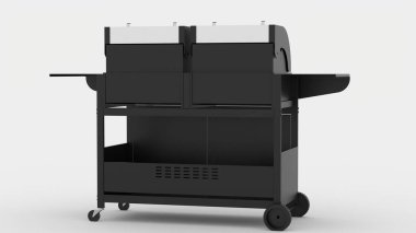 Beyaz arka planlı barbekü ızgarası