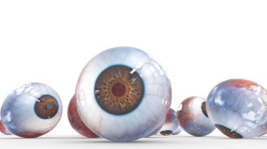 beyaz arkaplan ile yapay gözler