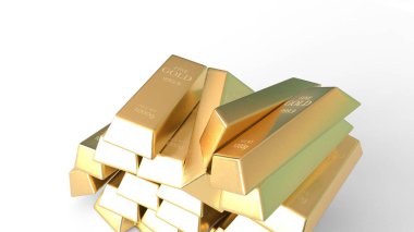 Beyaz arkaplanlı altın tuğla damlaları