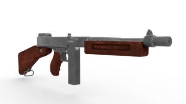 Thompson hafif makineli tüfeği beyaz arkaplan