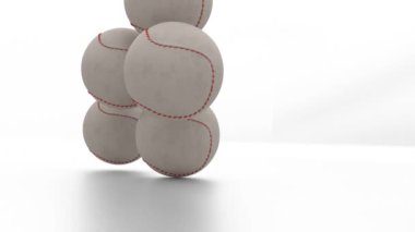 baseball balls on white background