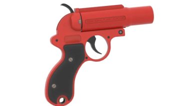 İşaret fişeği beyaz arkaplanda çalışıyor