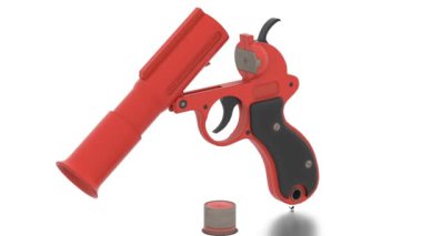 Kırmızı cephaneli işaret fişeği.