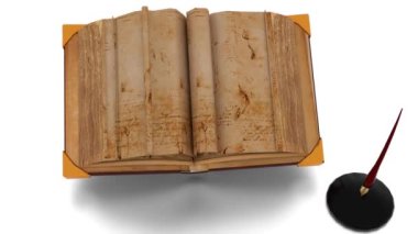 Beyaz arkaplanda kalem bulunan kitap