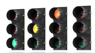 beyaz arkaplandaki leotek trafik sinyalleri