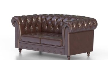 Chesterfield kanepesi beyaz arkaplanda