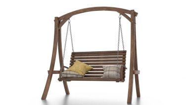 Beyaz arkaplanda bahçe salıncağı