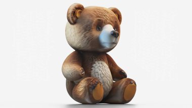 Beyaz arka planda oyuncak ayı