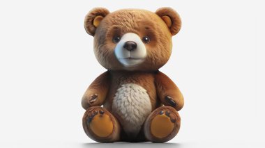 Beyaz arka planda oyuncak ayı