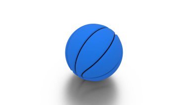 Beyaz arkaplanda mavi basketbol