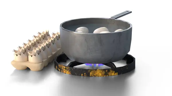 Fırında yumurta kaynatıyorum.